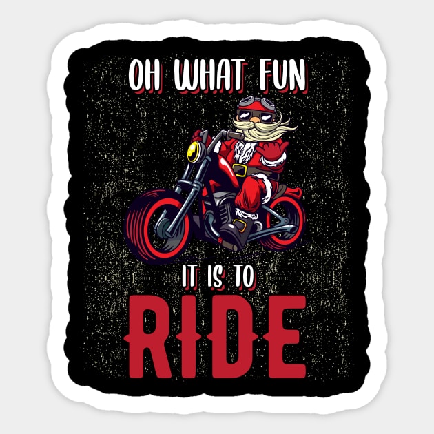 Christmas Biker Santa Claus Motorcycle Sticker by MGO Design